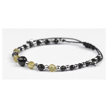 Bransoletka czarny TURMALIN CHRYZOLIT OLIWIN PERIDOT PERYDOT HEMATYT